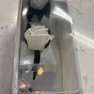 Verdissimo Preserved Natural Rose Boutonneire - White - New in Box
